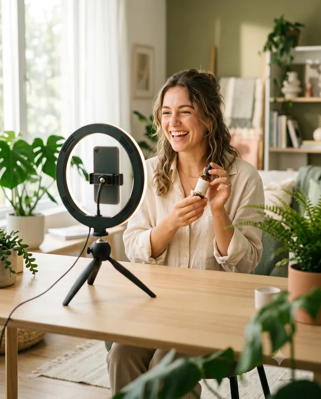 Content creator filming a Reel